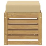 vidaXL Záhradná stolička, lavička s vankúšom Biela 43 x 43 x 45 cm – Obrázok 3