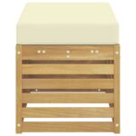 vidaXL Záhradná stolička, lavička s vankúšom Biela 80 x 43 x 45 cm – Obrázok 4