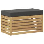 vidaXL Záhradná stolička, lavička s vankúšom Biela 80 x 43 x 45 cm – Obrázok 2