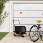 vidaXL Príves na bicykel pre domáce zvieratá, čierny, oxfordská látka a železo