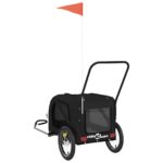 vidaXL Príves na bicykel pre domáce zvieratá, čierny, oxfordská látka a železo – Obrázok 8