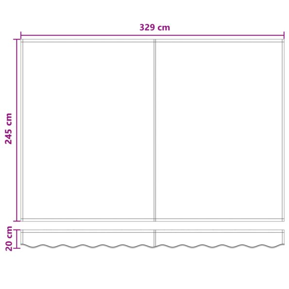 vidaXL Náhradná látka na markízu Sivohnedá 3,5 x 2,5 m Polyester – Obrázok 8