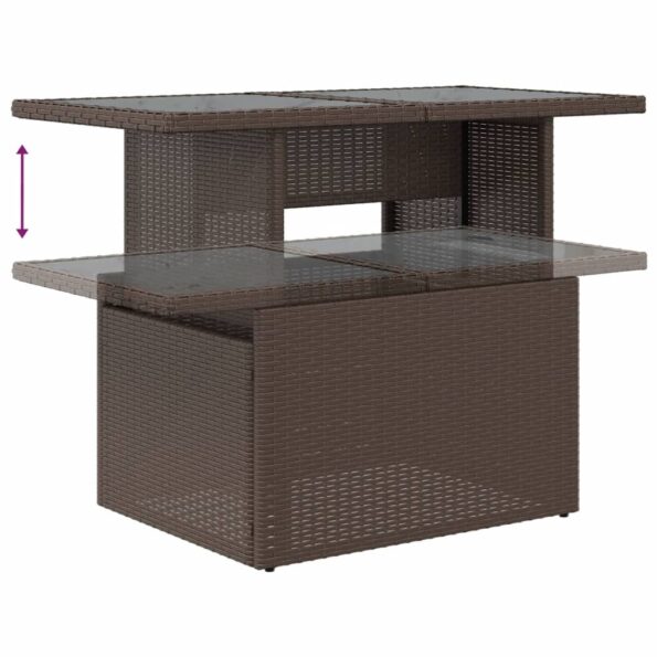 vidaXL 11-dielna záhradná súprava pohoviek s vankúšmi hnedá polyratan – Obrázok 6