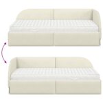 vidaXL Rohový rám postele s matracom 2 pcs Krémová Zamat – Obrázok 12