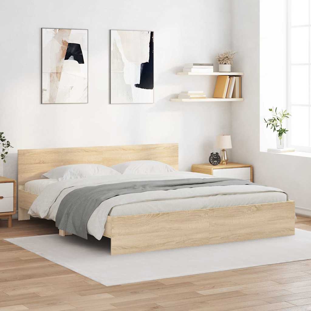 3402862_1.jpg vidaXL Rám postele Nástenný Sonoma 193 x 203 cm Kompozitné drevo – Obrázok 1