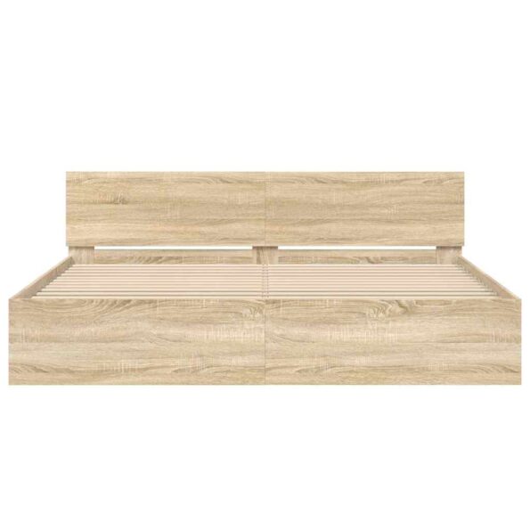 vidaXL Rám postele Nástenný Sonoma 193 x 203 cm Kompozitné drevo – Obrázok 5