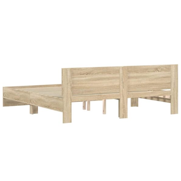 vidaXL Rám postele Nástenný Sonoma 193 x 203 cm Kompozitné drevo – Obrázok 7