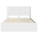 vidaXL Posteľový rám s úložným priestorom a čelom Biela 160 x 200 cm – Obrázok 6