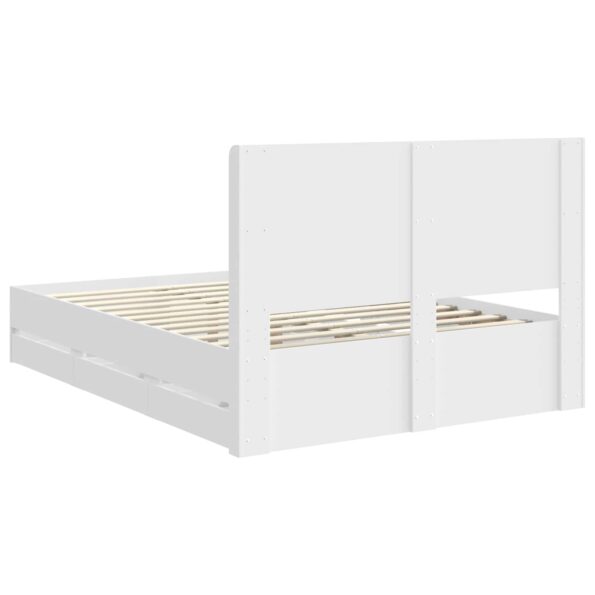 vidaXL Posteľový rám s úložným priestorom a čelom Biela 160 x 200 cm – Obrázok 8