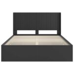 vidaXL Posteľový rám s úložným priestorom a čelom Čierna 160 x 200 cm – Obrázok 6