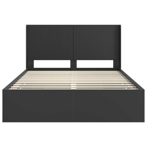 vidaXL Posteľový rám s úložným priestorom a čelom Čierna 160 x 200 cm – Obrázok 6