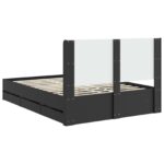 vidaXL Posteľový rám s úložným priestorom a čelom Čierna 160 x 200 cm – Obrázok 8