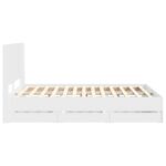 vidaXL Posteľový rám s úložným priestorom a čelom Biela 140 x 190 cm – Obrázok 7