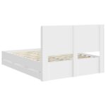 vidaXL Posteľový rám s úložným priestorom a čelom Biela 140 x 190 cm – Obrázok 8