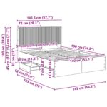vidaXL Posteľový rám s úložným priestorom a čelom Čierna 140 x 190 cm – Obrázok 11