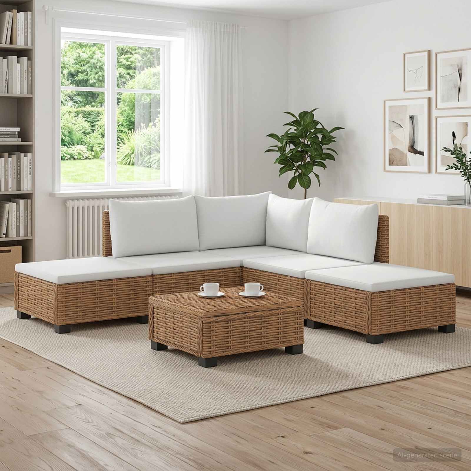 3429842_1.jpg vidaXL 6 ks Ratanová lounge súprava s vankúšmi GENDT Prírodný ratan – Obrázok 1