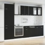 vidaXL Kuchynská jednotka Lyon 8 pcs Čierny dub Kompozitné drevo