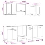 vidaXL Kuchynská jednotka Lyon 8 pcs Čierny dub Kompozitné drevo – Obrázok 10