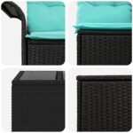 vidaXL Sada pohoviek 6 pcs 4-Počet miest Čierna a modrá – Obrázok 9