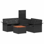 vidaXL Sada pohoviek 6 pcs 4-Počet miest Čierna a krémová biela – Obrázok 6