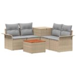 vidaXL Sada pohoviek 6 pcs 4-Počet miest Beige a svetlo šedá