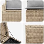 vidaXL Sada pohoviek 7 pcs Beige a svetlo šedá Poly ratan a oceľ – Obrázok 5