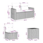 vidaXL Sada pohoviek 7 pcs Šedá a námornícká modrá Poly ratan a oceľ – Obrázok 9