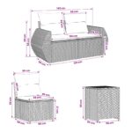 vidaXL Sada pohoviek 7 pcs Čierna a krémová biela Poly ratan a oceľ – Obrázok 9