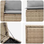 vidaXL Sada pohoviek 7 pcs Beige a svetlo šedá Poly ratan a oceľ – Obrázok 5