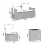 vidaXL Sada pohoviek 7 pcs Čierna Poly ratan a oceľ – Obrázok 9