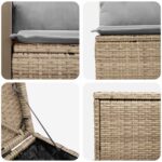 vidaXL Sada pohoviek 7 pcs Beige a svetlo šedá Poly ratan a oceľ – Obrázok 5
