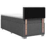 vidaXL Posteľ boxspring s matracom Tmavosivá 80 x 200 cm Látka – Obrázok 7