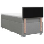 vidaXL Posteľ boxspring s matracom Svetlosivá 90 x 190 cm Látka – Obrázok 7