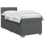 vidaXL Posteľ boxspring s matracom Tmavosivá 90 x 190 cm Látka – Obrázok 2