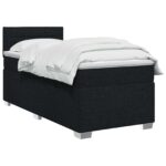vidaXL Posteľ boxspring s matracom Čierna 90 x 190 cm Látka – Obrázok 2