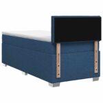 vidaXL Posteľ boxspring s matracom Modrá 90 x 190 cm Látka – Obrázok 7