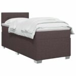 vidaXL Posteľ boxspring s matracom Tmavohnedá 90 x 190 cm Látka – Obrázok 2