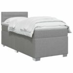 vidaXL Posteľ boxspring s matracom Svetlosivá 90 x 200 cm Látka – Obrázok 2