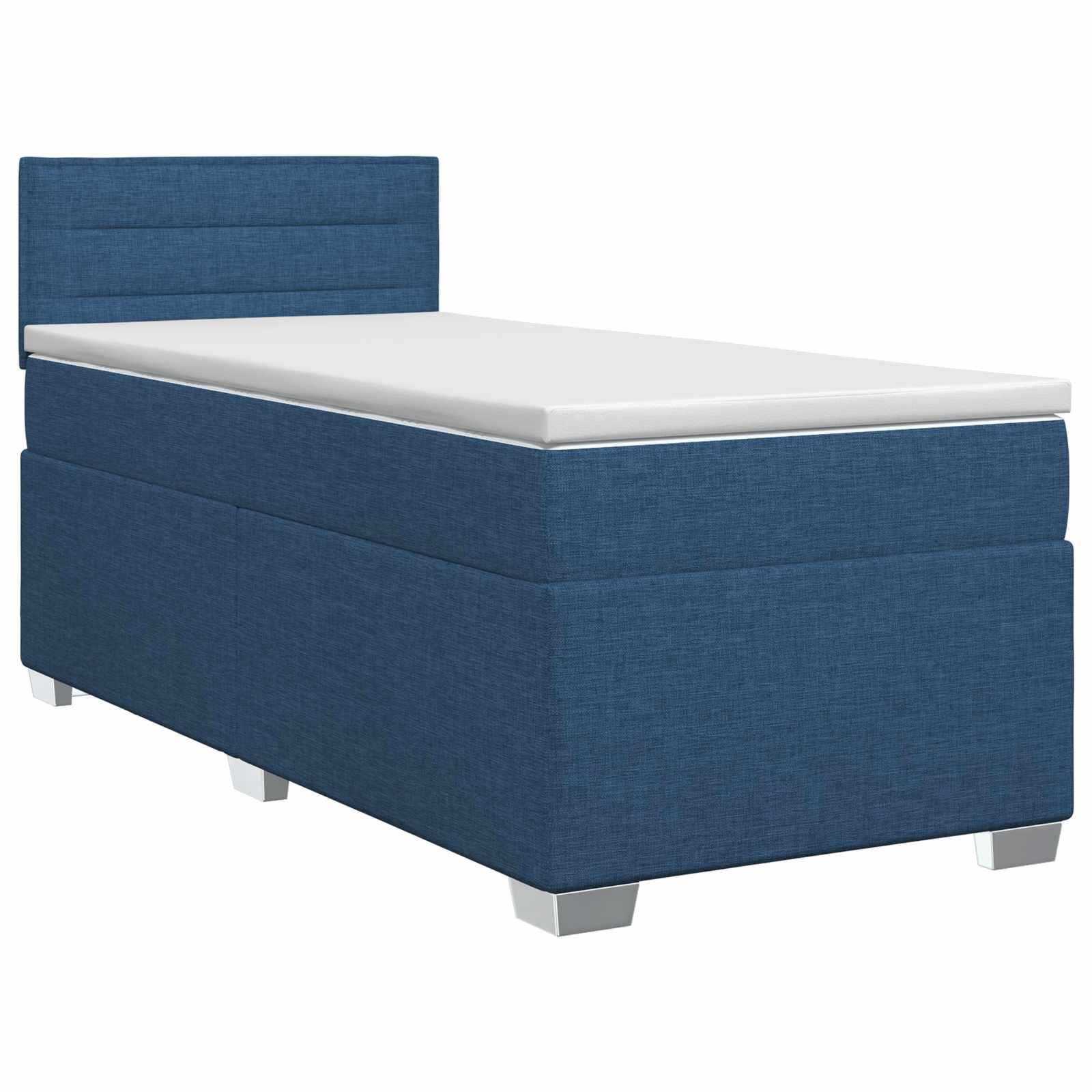 3450410_1.jpg vidaXL Posteľ boxspring s matracom Modrá 100 x 200 cm Látka – Obrázok 1