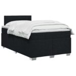 vidaXL Posteľ boxspring s matracom Čierna 120 x 200 cm Látka – Obrázok 2