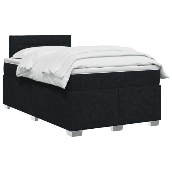 vidaXL Posteľ boxspring s matracom Čierna 120 x 200 cm Látka – Obrázok 2