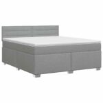 vidaXL Posteľ boxspring s matracom Svetlosivá 140 x 190 cm Látka