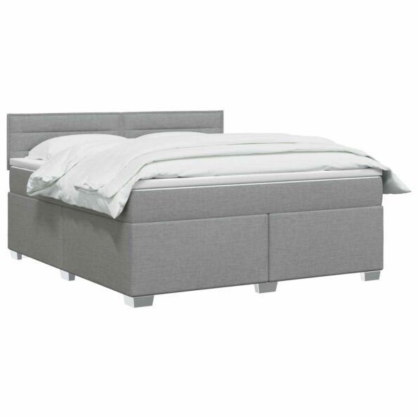 vidaXL Posteľ boxspring s matracom Svetlosivá 140 x 190 cm Látka – Obrázok 2