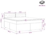 vidaXL Posteľ boxspring s matracom Krémová 140 x 190 cm Látka – Obrázok 10