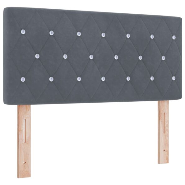 vidaXL Posteľ boxspring s matracom Tmavosivá 120 x 200 cm Zamat – Obrázok 3