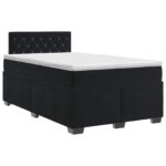 vidaXL Posteľ boxspring s matracom Čierna 120 x 200 cm Zamat