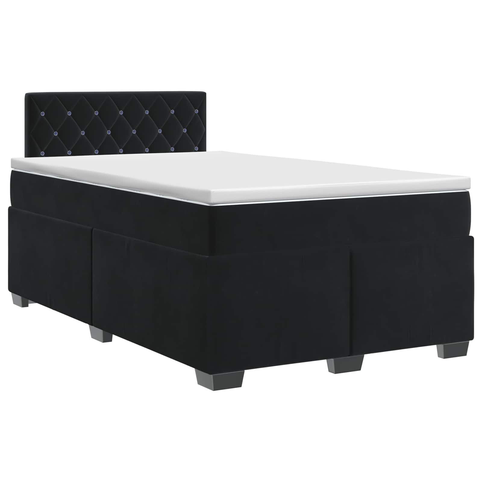 3450688_1.jpg vidaXL Posteľ boxspring s matracom Čierna 120 x 200 cm Zamat – Obrázok 1
