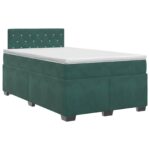 vidaXL Posteľ boxspring s matracom Tmavozelená 120 x 200 cm Zamat