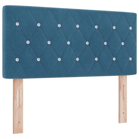 vidaXL Posteľ boxspring s matracom Tmavomodrá 120 x 200 cm Zamat – Obrázok 3