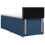 vidaXL Posteľ boxspring s matracom Modrá 90 x 200 cm Látka – Obrázok 7